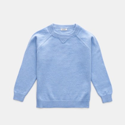 von Braun - Herren - Kinder Cashmere Rundhalspullover hellblau von Braun - Herren - Kinder Cashmere Rundhalspullover hellblau