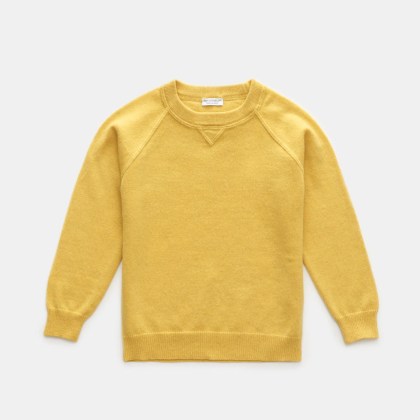 von Braun - Herren - Kinder Cashmere Rundhalspullover gelb von Braun - Herren - Kinder Cashmere Rundhalspullover gelb