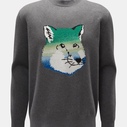 Maison Kitsuné - Herren - Rundhalspullover grau Maison Kitsuné - Herren - Rundhalspullover grau