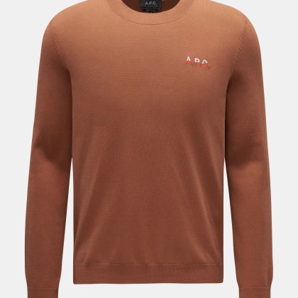 A.P.C. - Herren - Rundhalspullover %27Alois%27 hellbraun A.P.C. - Herren - Rundhalspullover %27Alois%27 hellbraun
