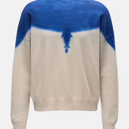 Marcelo Burlon - Herren - Rundhalspullover %27Spray Wings%27 blau/creme Marcelo Burlon - Herren - Rundhalspullover %27Spray Wings%27 blau/creme
