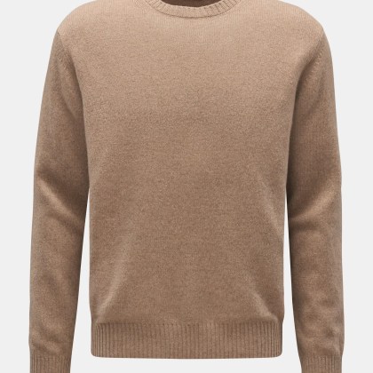 04651/ A trip in a bag - Herren - Cashmere Rundhalspullover %27Crew%27 beige 04651/ A trip in a bag - Herren - Cashmere Rundhalspullover %27Crew%27 beige