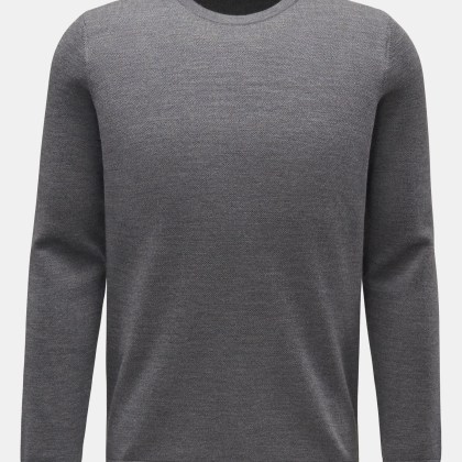 04651/ A trip in a bag - Herren - Merino Rundhalspullover %27Oyster%27 dunkelgrau 04651/ A trip in a bag - Herren - Merino Rundhalspullover %27Oyster%27 dunkelgrau