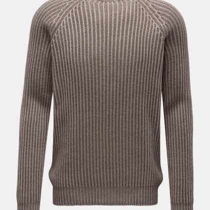 04651/ A trip in a bag - Herren - Wende-Rundhalspullover %27Foggy Rip%27 grau/braun 04651/ A trip in a bag - Herren - Wende-Rundhalspullover %27Foggy Rip%27 grau/braun