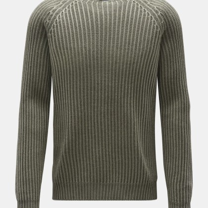 04651/ A trip in a bag - Herren - Wende-Rundhalspullover %27Foggy Rip%27 graugrün/oliv 04651/ A trip in a bag - Herren - Wende-Rundhalspullover %27Foggy Rip%27 graugrün/oliv