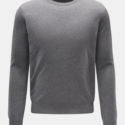 von Braun - Herren - Cashmere Rundhalspullover grau von Braun - Herren - Cashmere Rundhalspullover grau