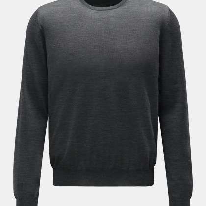 von Braun - Herren - Feinstrick-Rundhalspullover dunkelgrau von Braun - Herren - Feinstrick-Rundhalspullover dunkelgrau