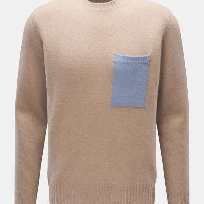 04651/ A trip in a bag - Herren - Cashmere Rundhalspullover beige 04651/ A trip in a bag - Herren - Cashmere Rundhalspullover beige