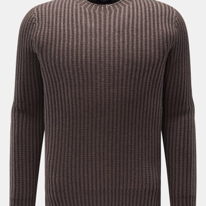 04651/ A trip in a bag - Herren - Wende-Rundhalspullover %27Foggy Rip%27 graubraun 04651/ A trip in a bag - Herren - Wende-Rundhalspullover %27Foggy Rip%27 graubraun