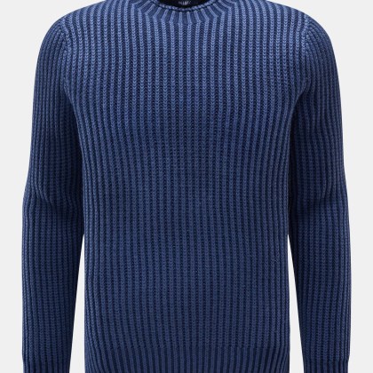 04651/ A trip in a bag - Herren - Wende-Rundhalspullover %27Foggy Rip%27 graublau/navy 04651/ A trip in a bag - Herren - Wende-Rundhalspullover %27Foggy Rip%27 graublau/navy