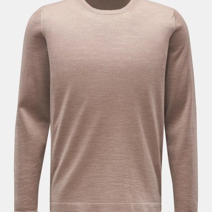 04651/ A trip in a bag - Herren - Merino Rundhalspullover graubraun 04651/ A trip in a bag - Herren - Merino Rundhalspullover graubraun