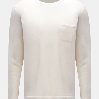 04651/ A trip in a bag - Herren - Cashmere Pullover %27The Pocket Crew%27 creme 04651/ A trip in a bag - Herren - Cashmere Pullover %27The Pocket Crew%27 creme