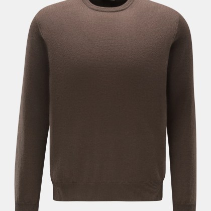 Colombo - Herren - Cashmere Rundhalspullover graubraun Colombo - Herren - Cashmere Rundhalspullover graubraun