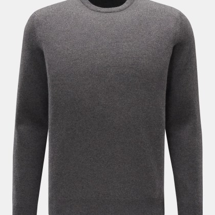 von Braun - Herren - Cashmere Rundhalspullover dunkelgrau von Braun - Herren - Cashmere Rundhalspullover dunkelgrau