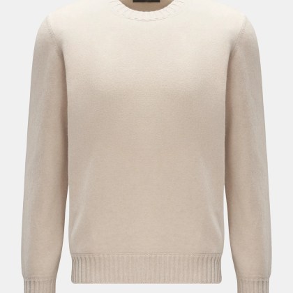 Gran Sasso - Herren - Cashmere Rundhalspullover sand Gran Sasso - Herren - Cashmere Rundhalspullover sand