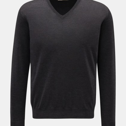 Filippo de Laurentiis - Herren - V-Neck Pullover anthrazit meliert Filippo de Laurentiis - Herren - V-Neck Pullover anthrazit meliert