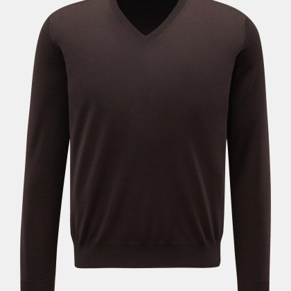 Filippo de Laurentiis - Herren - V-Neck Pullover dunkelbraun Filippo de Laurentiis - Herren - V-Neck Pullover dunkelbraun