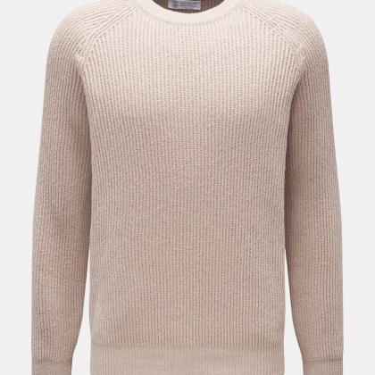 Brunello Cucinelli - Herren - Rundhalspullover sand Brunello Cucinelli - Herren - Rundhalspullover sand