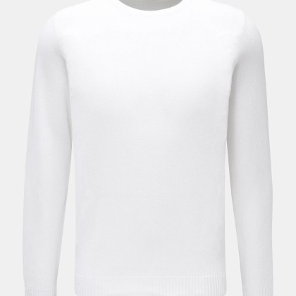 Fedeli - Herren - Piqué-Rundhalspullover %27Bahamas%27 weiß Fedeli - Herren - Piqué-Rundhalspullover %27Bahamas%27 weiß