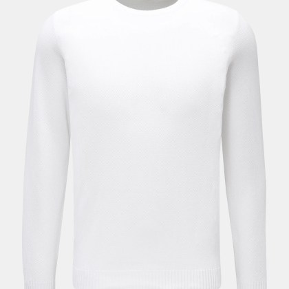 Fedeli - Herren - Piqué-Rundhalspullover %27Bahamas%27 weiß Fedeli - Herren - Piqué-Rundhalspullover %27Bahamas%27 weiß