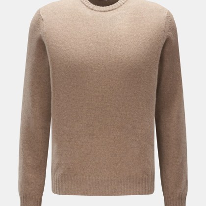04651/ A trip in a bag - Herren - Cashmere Rundhalspullover beige meliert 04651/ A trip in a bag - Herren - Cashmere Rundhalspullover beige meliert