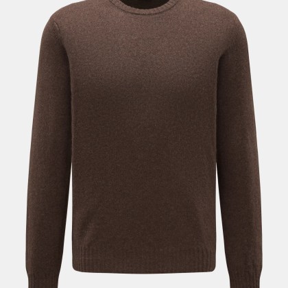 04651/ A trip in a bag - Herren - Cashmere Rundhalspullover graubraun meliert 04651/ A trip in a bag - Herren - Cashmere Rundhalspullover graubraun meliert