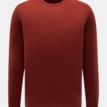 04651/ A trip in a bag - Herren - Cashmere Rundhalspullover rotbraun meliert 04651/ A trip in a bag - Herren - Cashmere Rundhalspullover rotbraun meliert