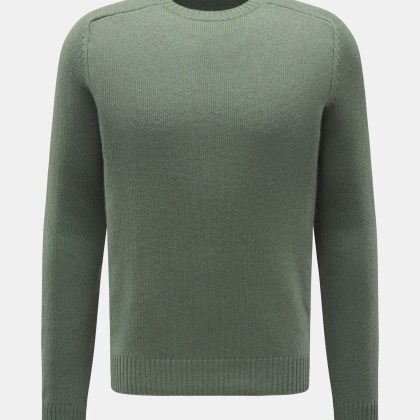 von Braun - Herren - Cashmere Rundhalspullover graugrün von Braun - Herren - Cashmere Rundhalspullover graugrün