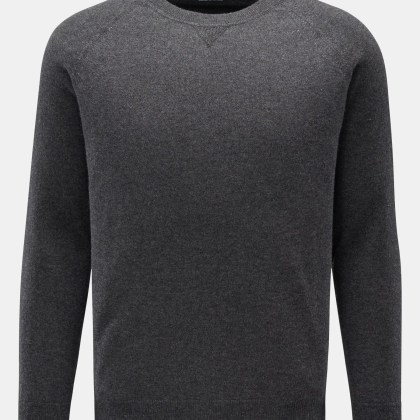 von Braun - Herren - Cashmere Rundhalspullover dunkelgrau meliert von Braun - Herren - Cashmere Rundhalspullover dunkelgrau meliert