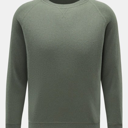 von Braun - Herren - Cashmere Rundhalspullover graugrün von Braun - Herren - Cashmere Rundhalspullover graugrün