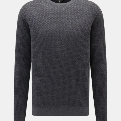 Emporio Armani - Herren - Feinstrick-Rundhalspullover dunkelgrau Emporio Armani - Herren - Feinstrick-Rundhalspullover dunkelgrau