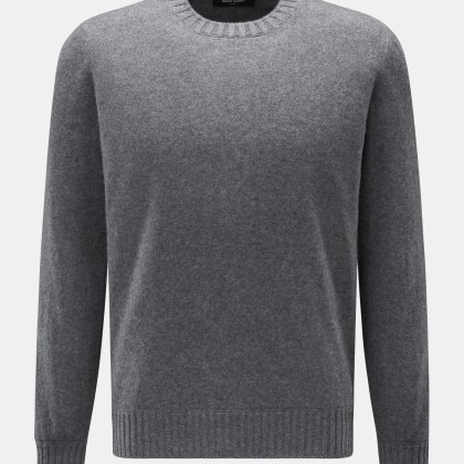 Gran Sasso - Herren - Cashmere Rundhalspullover dunkelgrau meliert Gran Sasso - Herren - Cashmere Rundhalspullover dunkelgrau meliert