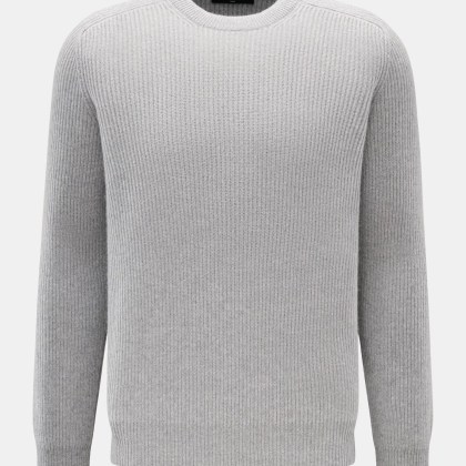 Gran Sasso - Herren - Cashmere Rundhalspullover grau meliert Gran Sasso - Herren - Cashmere Rundhalspullover grau meliert