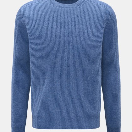 Gran Sasso - Herren - Cashmere Rundhalspullover graublau meliert Gran Sasso - Herren - Cashmere Rundhalspullover graublau meliert