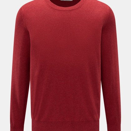 Brunello Cucinelli - Herren - Cashmere Rundhalspullover dunkelrot Brunello Cucinelli - Herren - Cashmere Rundhalspullover dunkelrot