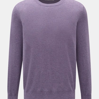 Brunello Cucinelli - Herren - Cashmere Rundhalspullover violett meliert Brunello Cucinelli - Herren - Cashmere Rundhalspullover violett meliert