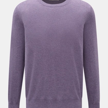 Brunello Cucinelli - Herren - Cashmere Rundhalspullover violett meliert Brunello Cucinelli - Herren - Cashmere Rundhalspullover violett meliert