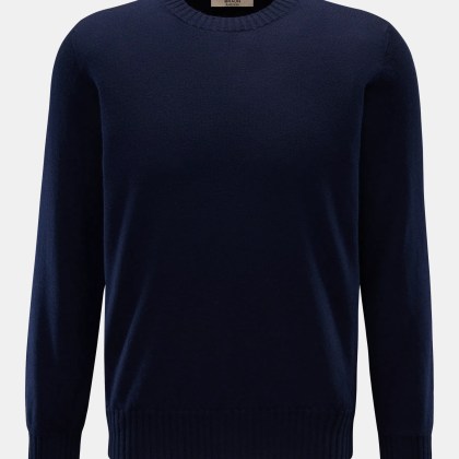 Fioroni - Herren - Cashmere Rundhalspullover navy Fioroni - Herren - Cashmere Rundhalspullover navy