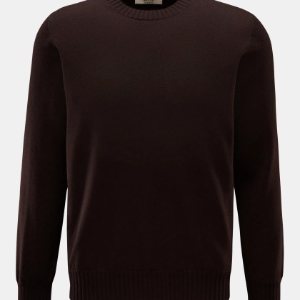 Fioroni - Herren - Cashmere Rundhalspullover dunkelbraun Fioroni - Herren - Cashmere Rundhalspullover dunkelbraun