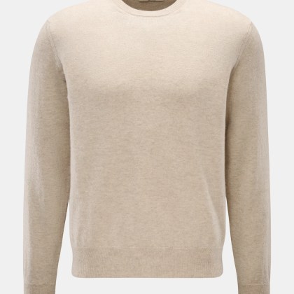 Fioroni - Herren - Cashmere Rundhalspullover beige meliert Fioroni - Herren - Cashmere Rundhalspullover beige meliert