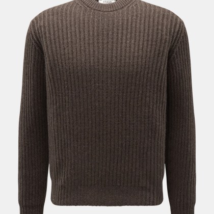 Filippo de Laurentiis - Herren - Cashmere Rundhalspullover graubraun Filippo de Laurentiis - Herren - Cashmere Rundhalspullover graubraun