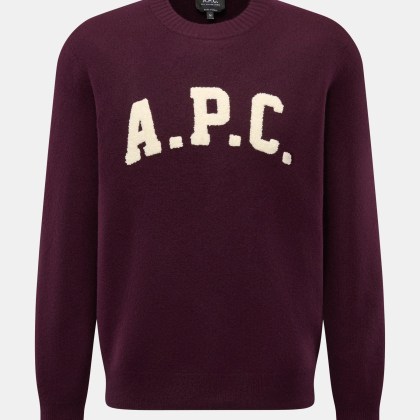A.P.C. - Herren - Rundhalspullover %27Jay%27 dunkelviolett A.P.C. - Herren - Rundhalspullover %27Jay%27 dunkelviolett