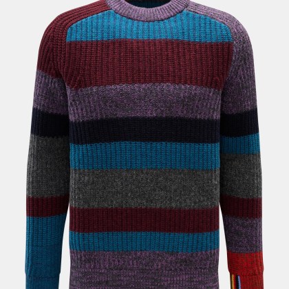 Barbour - Herren - Rundhalspullover %27Multi Striped Crew%27 violett/bordeaux/türkis gestreift Barbour - Herren - Rundhalspullover %27Multi Striped Crew%27 violett/bordeaux/türkis gestreift