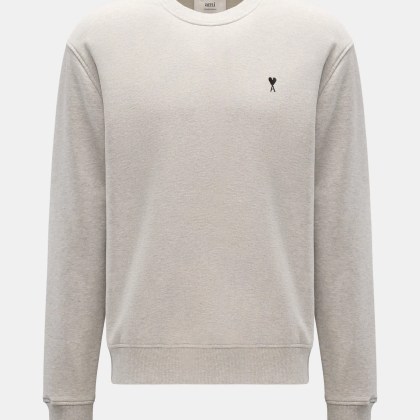 Ami Paris - Herren - Rundhals-Sweatshirt hellgrau meliert Ami Paris - Herren - Rundhals-Sweatshirt hellgrau meliert