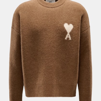 Ami Paris - Herren - Rundhalspullover hellbraun Ami Paris - Herren - Rundhalspullover hellbraun