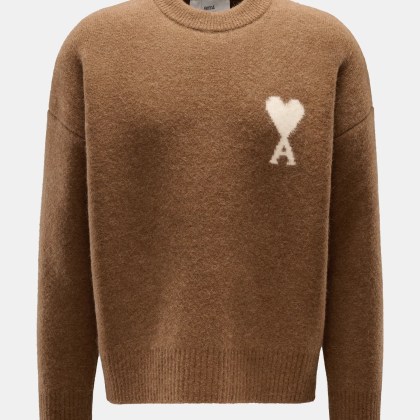 Ami Paris - Herren - Rundhalspullover hellbraun Ami Paris - Herren - Rundhalspullover hellbraun