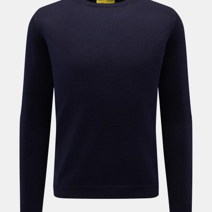 B.F. Knitwear - Herren - Merino Rundhalspullover navy B.F. Knitwear - Herren - Merino Rundhalspullover navy