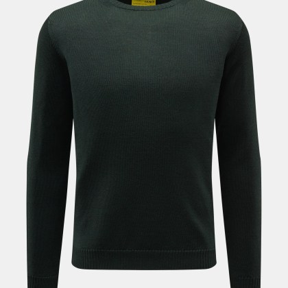 B.F. Knitwear - Herren - Merino Rundhalspullover dunkelgrün B.F. Knitwear - Herren - Merino Rundhalspullover dunkelgrün