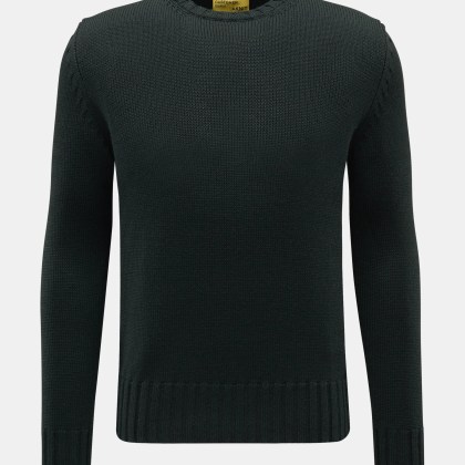 B.F. Knitwear - Herren - Merino Rundhalspullover dunkelgrün B.F. Knitwear - Herren - Merino Rundhalspullover dunkelgrün