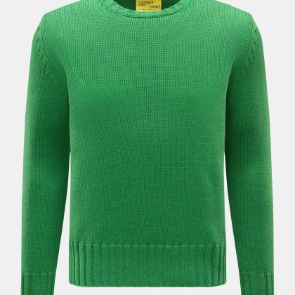 B.F. Knitwear - Herren - Merino Rundhalspullover grün B.F. Knitwear - Herren - Merino Rundhalspullover grün